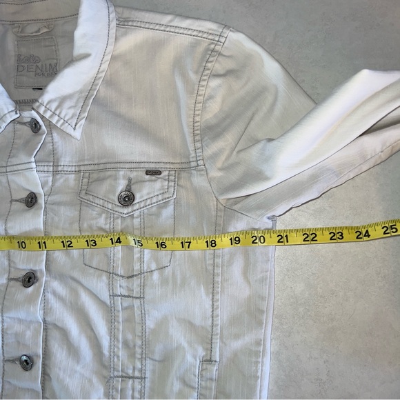 LOIS JEANS | White Stretchy Denim Jacket women’s size XS - Picture 5 of 6